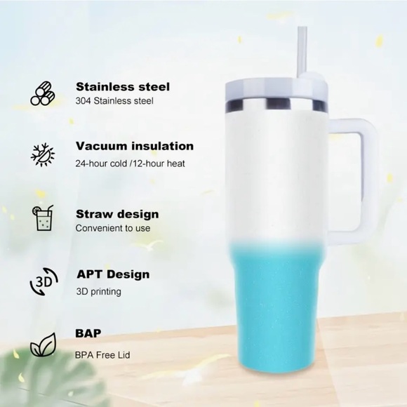 Stainless Steel Insulated Leakproof Tumbler with Straw- Gradient Color- NIP - Picture 3 of 5